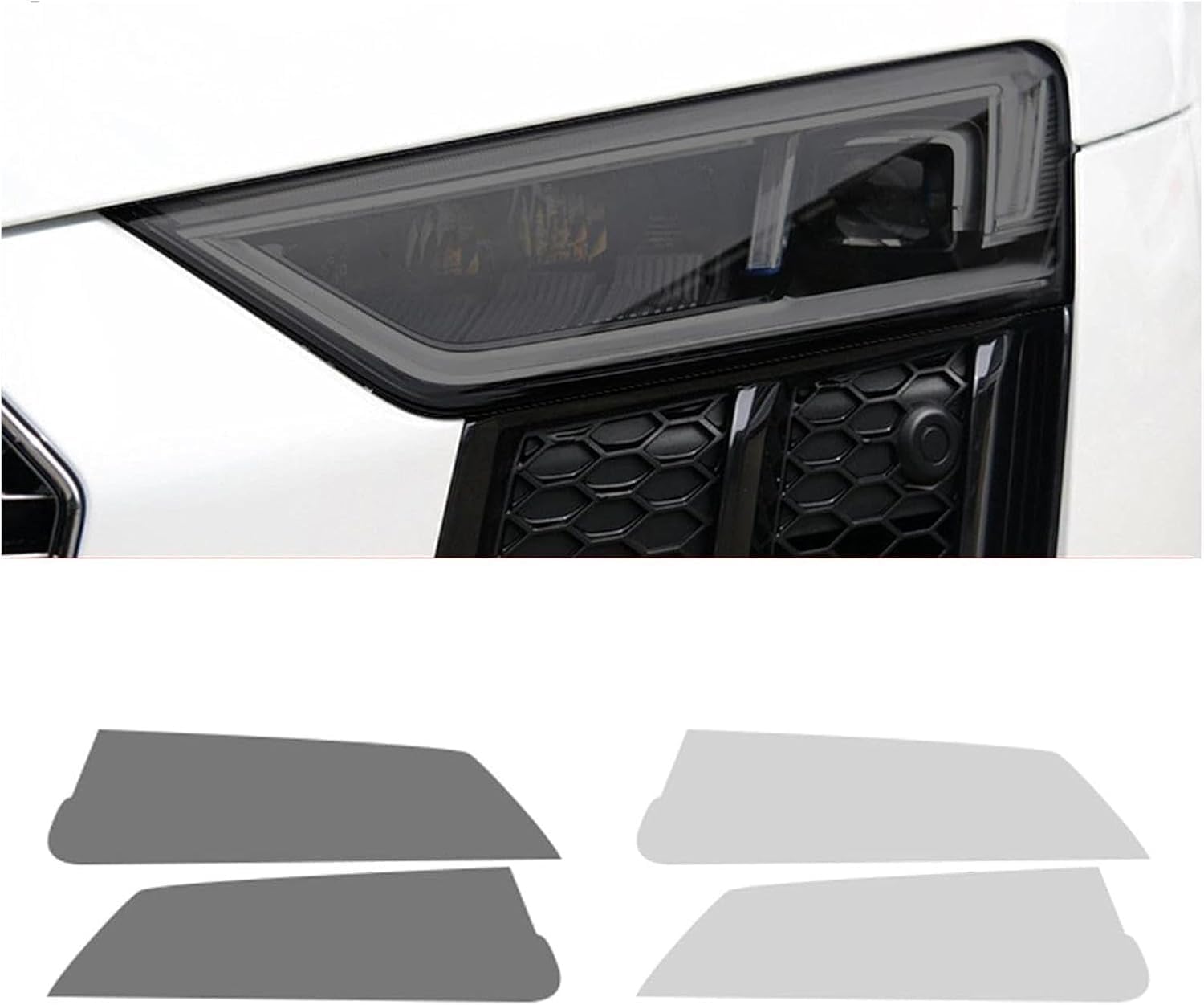SamLng Car Front Light Film For R8 2016-2020 Blackened Precut Headlight Protective Film Car Front Headlamp Protection film car Lights Film headlight anti-scratch Non-Yellowing protective film