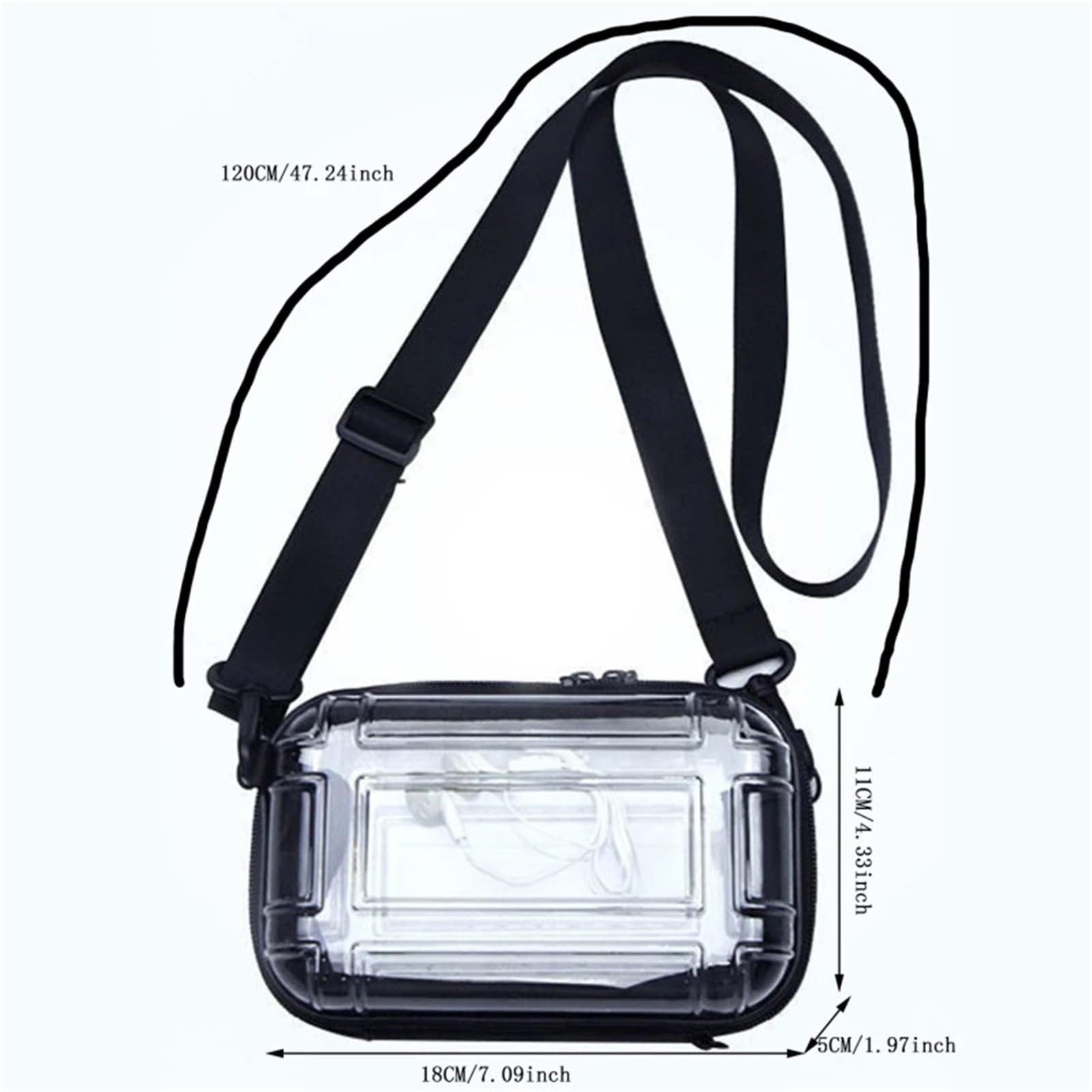 Borsa a tracolla da donna, mini borsa a rigida, custodia viaggio for cosmetici, a mano