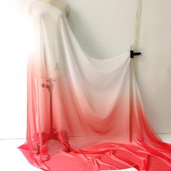 2 Tone Ombre 30D Chiffon Fabric Stage Wedding Sewing Material | Gradient 30D Chiffon Dancing Clothing Scarf Shade Mateiral 58 Inches