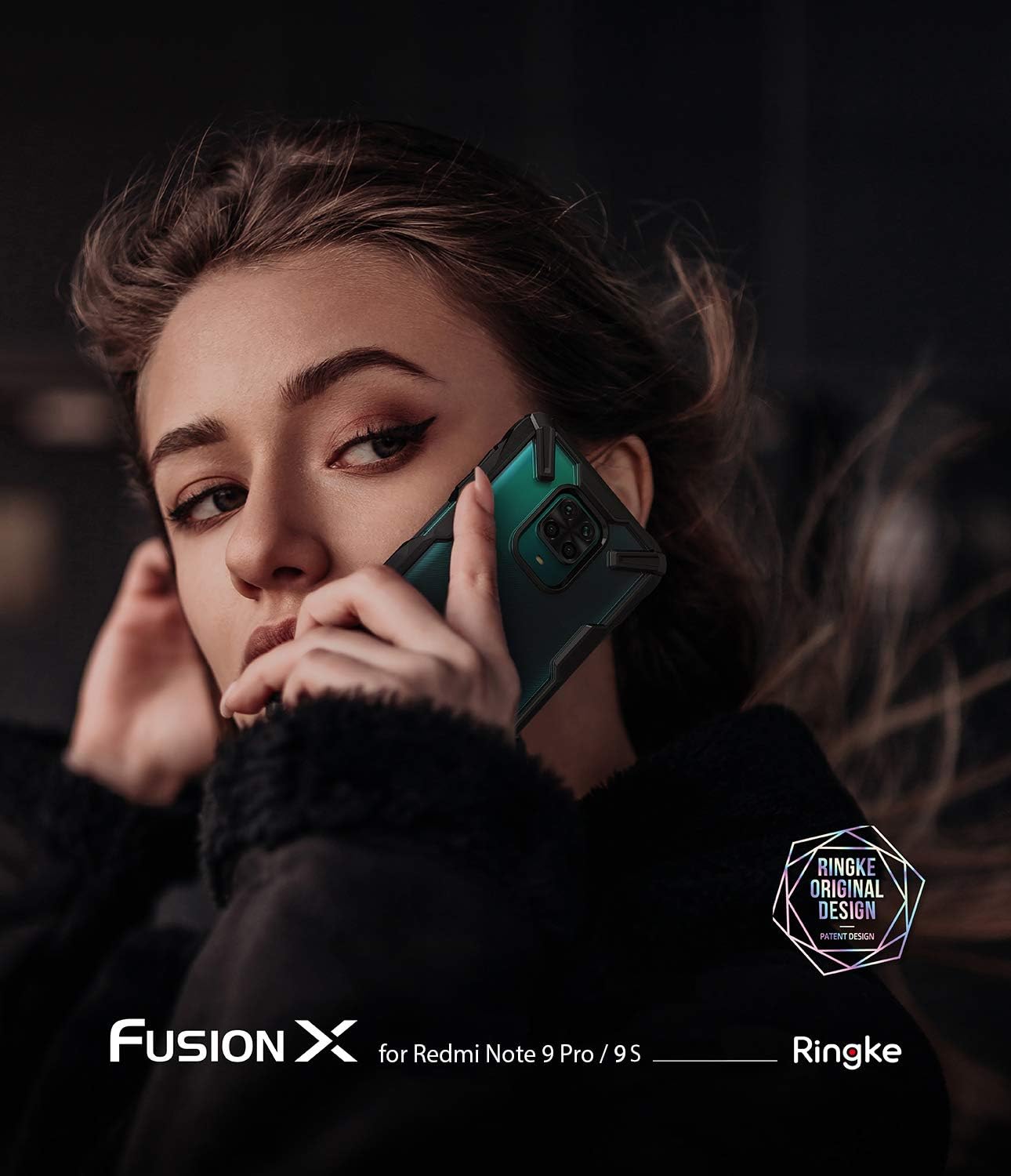 Ringke Fusion-X Compatible with Redmi Note 9 Pro Case, Redmi Note 9 Pro Max Case, Redmi Note 9S Case, Clear Back Heavy Duty Shockproof TPU Rugged Bumper Phone Cover - Black