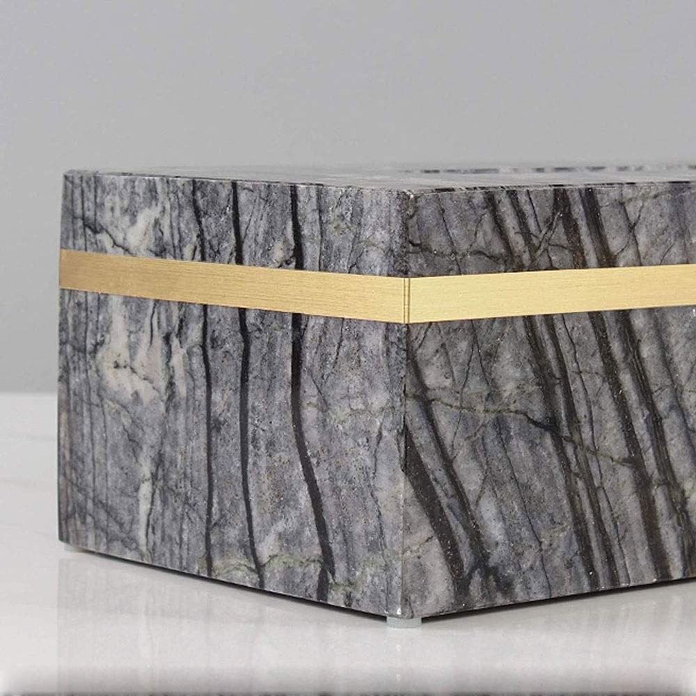 Conjuntos de Accesorios de baño, Conjunto de Accesorios de baño de diseño Moderno Gris Ahumado, patrón de mármol decoración de Frontera de Oro, 5 Piezas