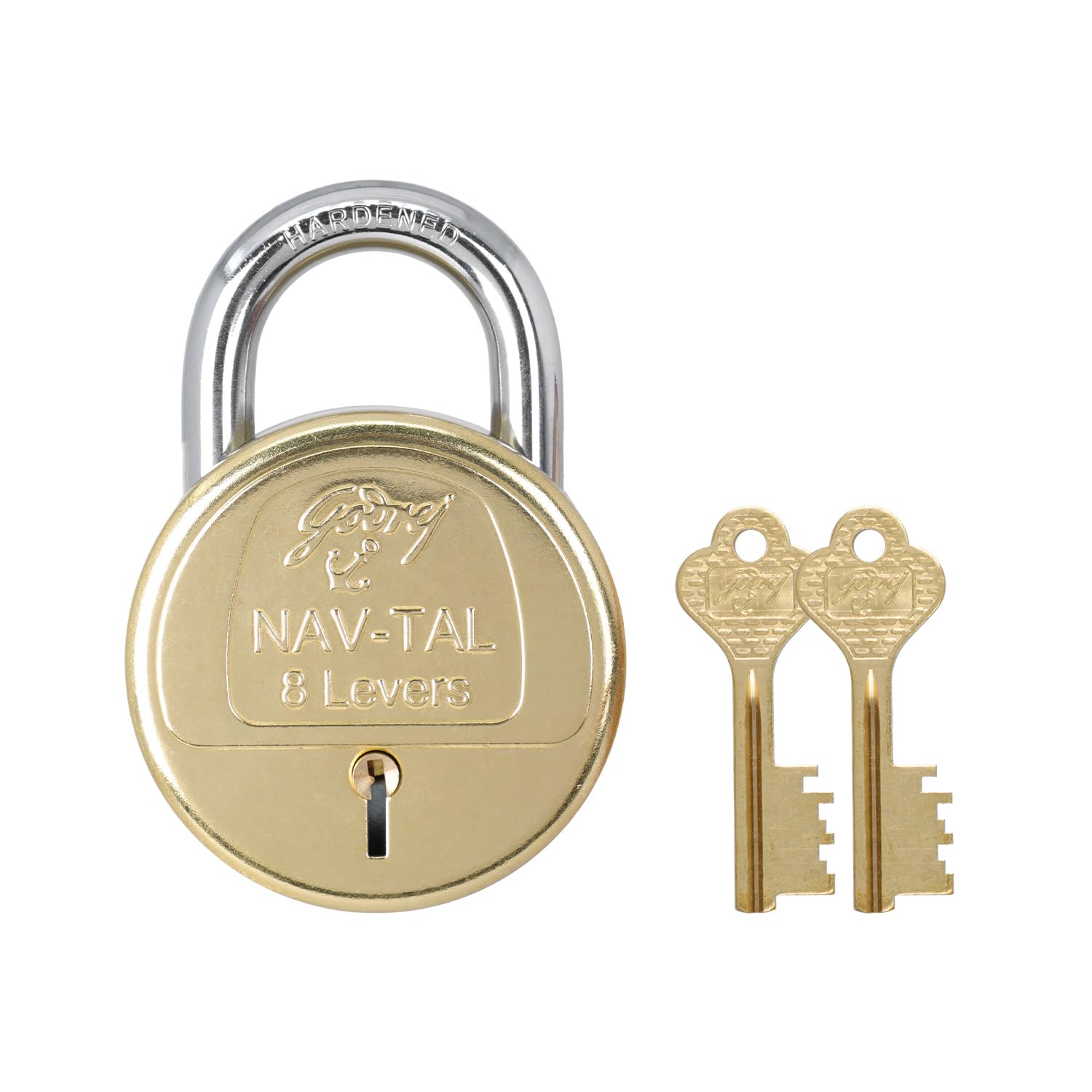 Godrej Locks I Navtal 8 Lever 85mm I 2 Keys I for Indoor and Outdoor I for Doors, Shutters, Storage Box, Trunks, Lockers I Corrosion Resistant Shackle I Brass Finish-image-7