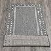 Indoor/Outdoor Bordered Design Non Shedding 2x5 Modern Runner Rug for Hallway, Entryway, Kitchen, Living Room, Patio, Rec Room, 2' x 5', Light Gray