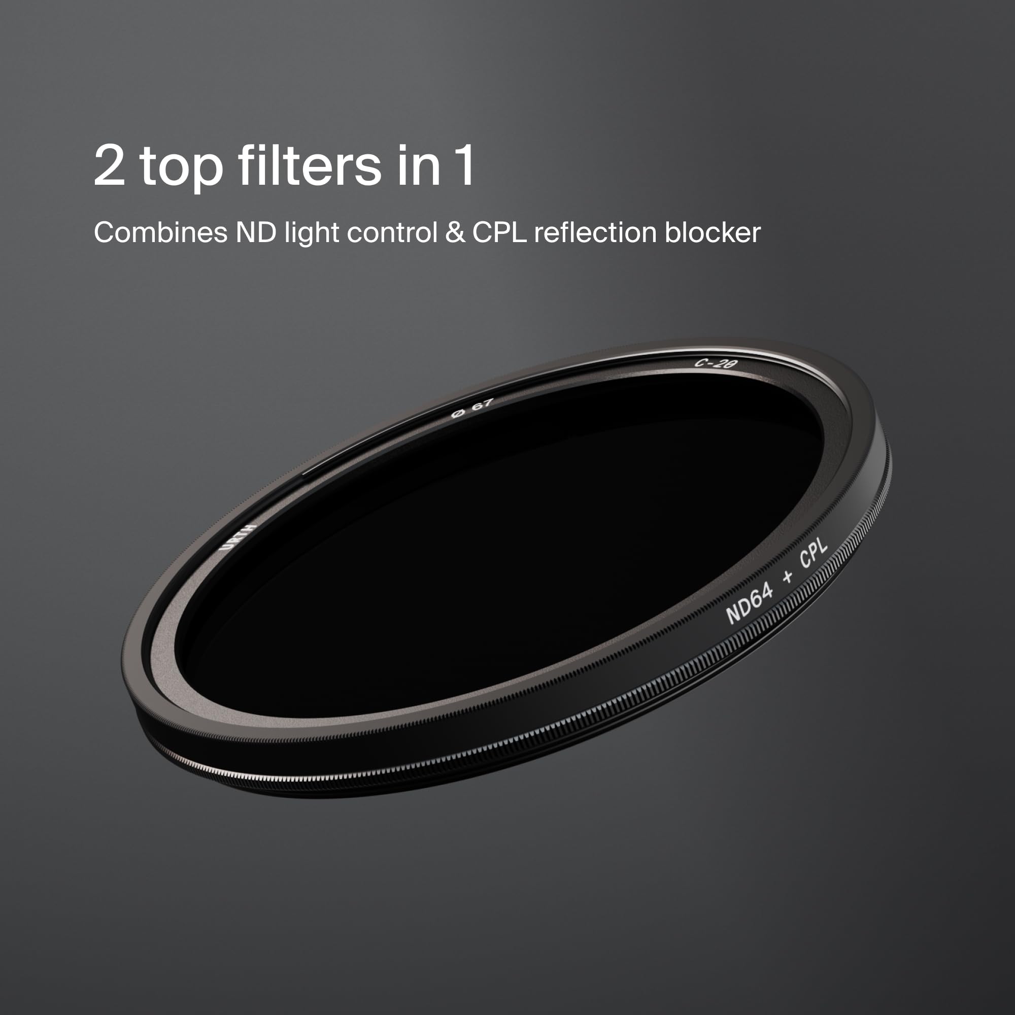 Urth 52 mm Filtro CPL + ND64 per Obiettivo (Plus) - Nano Rivestimento 20 Strati, Polarizzatore e Densità Neutra per Fotocamera