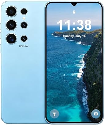 I24 Unlocked Cell Phone,Android 13,6.3" HD Screen,6000mAh Battery Android Phones,4+128GB Smartphone,Snapdragon8 Gen3,Face ID/Fingerprint Unlock/Photos/Dual SIM/5G Blue