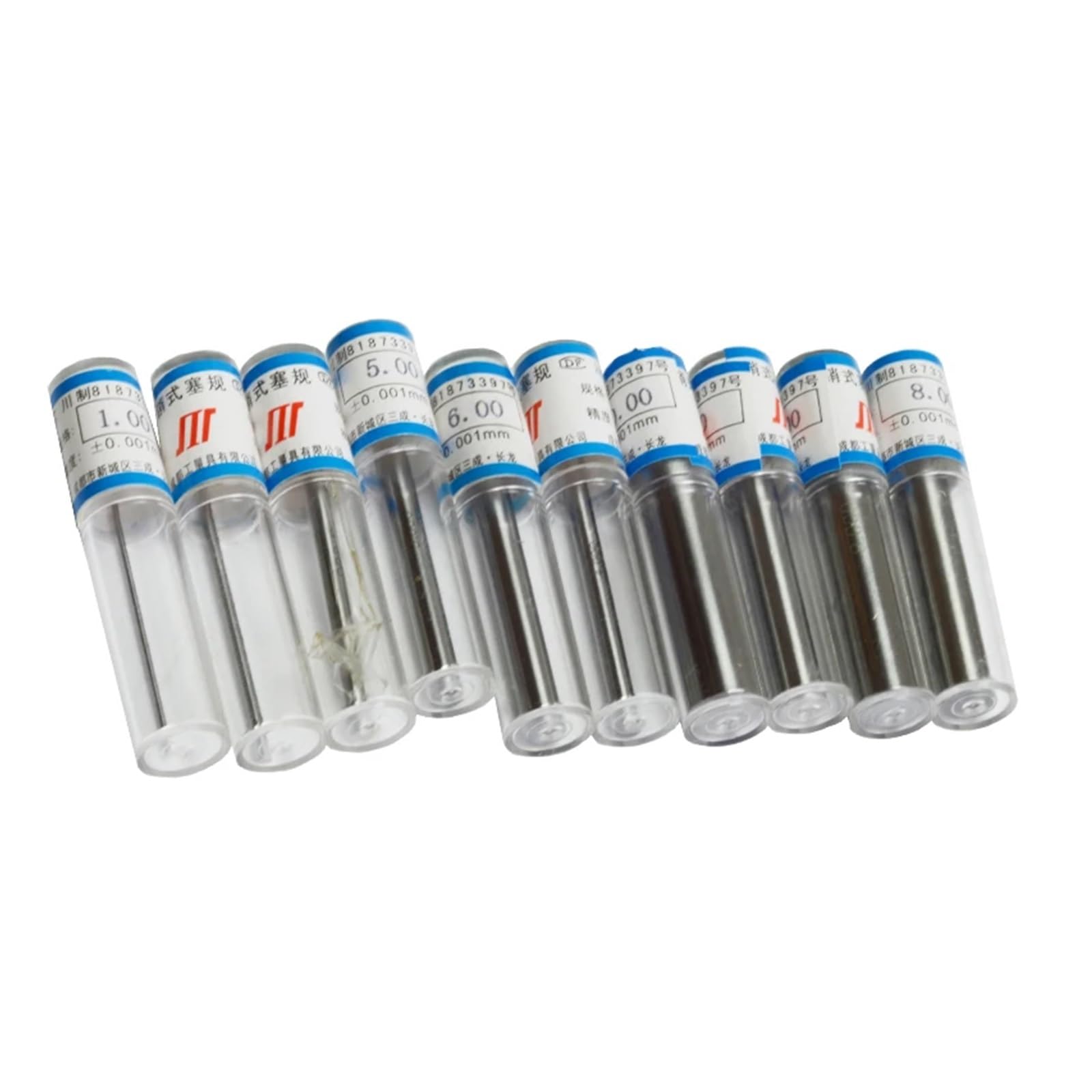 9.00-10.00mm 10-11mm 11-12mm 19-20mm passo 0.01mm Spille in acciaio Calibro Spina Strumento di misura 101 pz/scatola per officina meccanica(10-11mm)