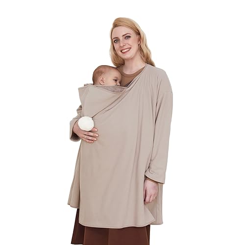Konny Funda de invierno para bebé chaqueta de forro polar para mujer abrigo de maternidad chaleco con capucha de lactancia beige talla grande