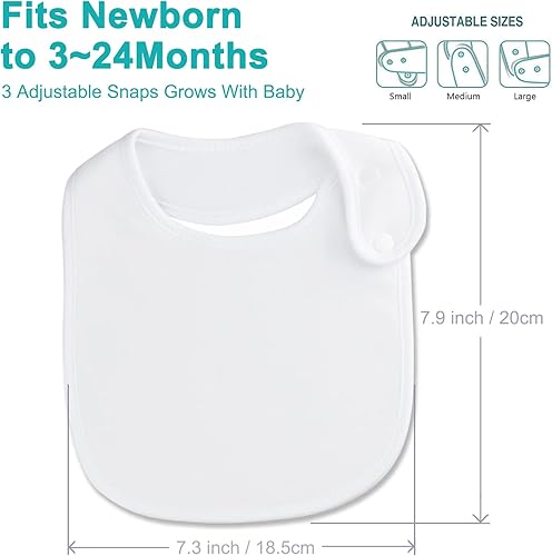 Miniatura 5 de Baberos para bebé, suaves y absorbentes, de algodón orgánico, tipo bandana, set de baberos para niños y niñas recién nacidos de 0 a 36 meses