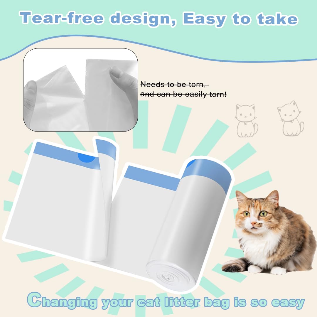 Ameroliy Sacos de Arena para Gatos, Bolsas de Basura Autolimpiables Compatibles con Robot de Arena 3 y 4, 10-12 Galones (120 Unidades)