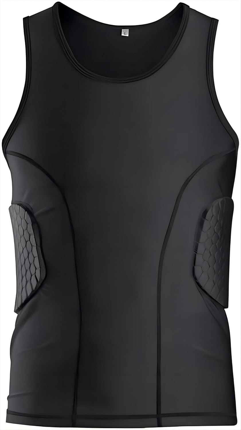 Chemise De Protection Rembourrée Pour Jeunes - Protection Poitrine Et Côtes - Football, Rugby, Baseball - Taille L