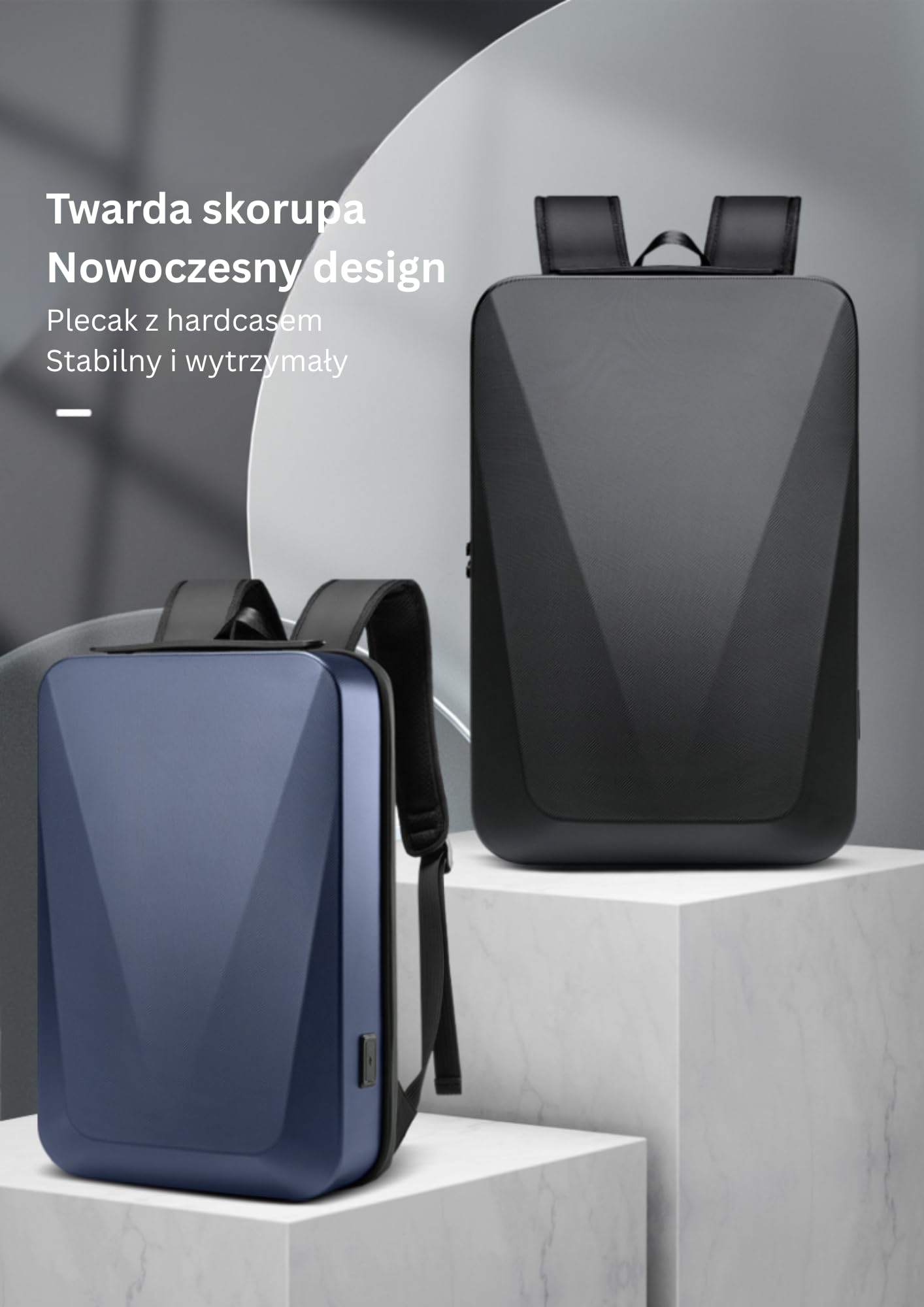 Plecak Męski z Kieszenią na Laptop 15,6" 46x31x12 Bagaż Podręczny Plecak na Laptopa 6 Przegródek Torba Antykradzieżowa Wodoodporna Port USB 24L Plecak Biznesowy Praca Biuro Szkoła Uczelnia Podróże