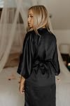 AW BRIDAL Silk Robes for Women, Short Bridesmaid Robes for Bridal Wedding Party, Bride Satin Bathrobe with Long Sleeve