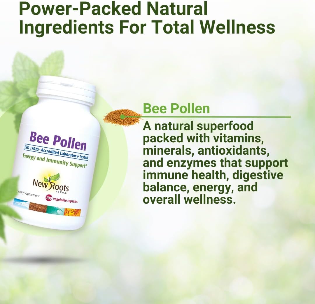 NEW ROOTS HERBAL Bee Pollen Capsules (1000 mg) All Natural Bee Pollen Supplement | Rich in Minerals, Vitamins & Essential Amino Acids for Antioxidant Support and Bee Vitality (100 Capsules) - Image 4