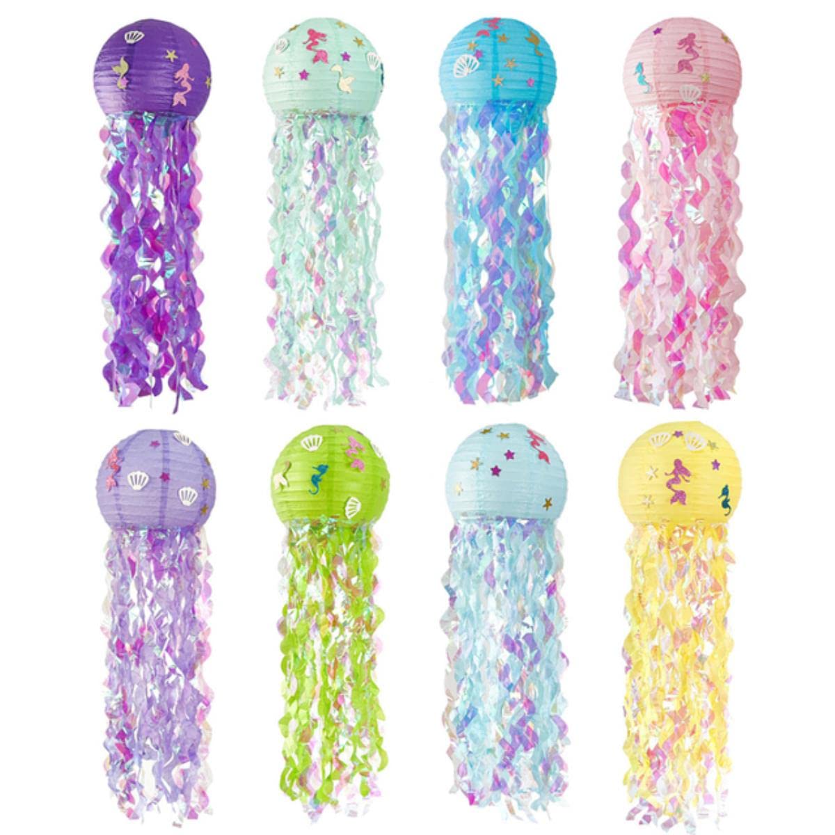 Lanterna per bambini Fai da te Lanterna di carta fatta a mano Decorazione per acquario Ornamenti per meduse Decorazioni per sfondo a tema Forniture-8PCS, Polonia