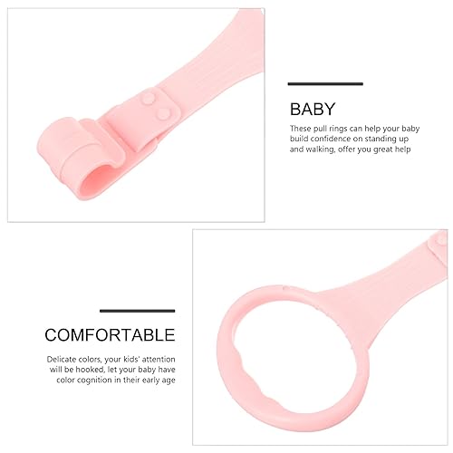 Miniatura 7 de BESPORTBLE Anillo de tracción para cama de guardería, para niños y niñas, soporte para asistente de pie, color rosa