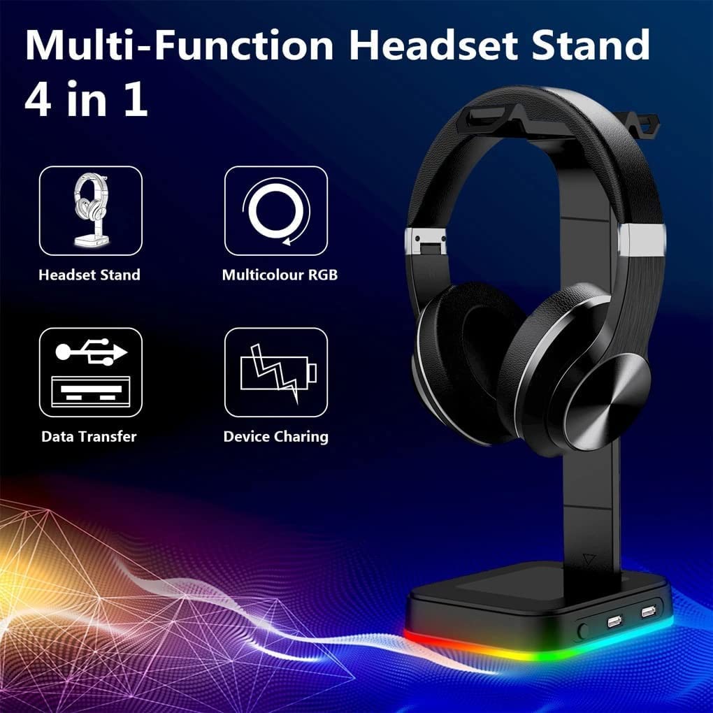 Supporto per Cuffie Supporto per Cuffie RGB Supporto per Cuffie da Tavolo Supporto per Auricolari Supporto per Auricolari Supporto USB Accessori per PC da Gioco Supporto Cuffie