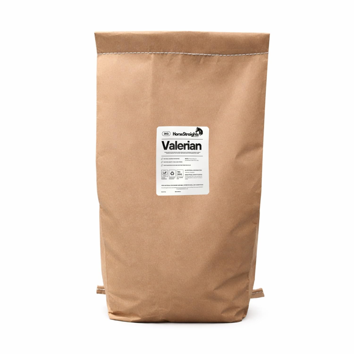 Valerian Root for Horses Calming Support Anxiety Relief & Nervous System Balance 3Kg HSD Horse Straights Direct