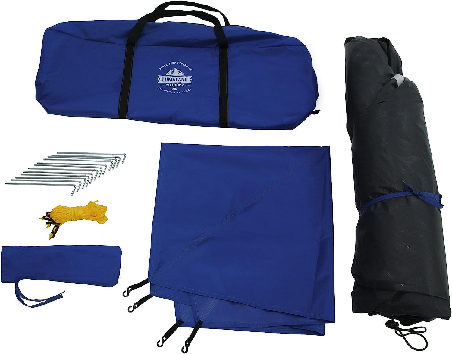 Lumaland Campeggio Tenda | 2-3 Persone Tenda a Cupola 215x195x120 cm | Tenda a Igloo | Trekking all'aperto & Festival Tenda da Lancio | Facile, Impermeabile & Robusto | Costruzione Semplice [Blu]