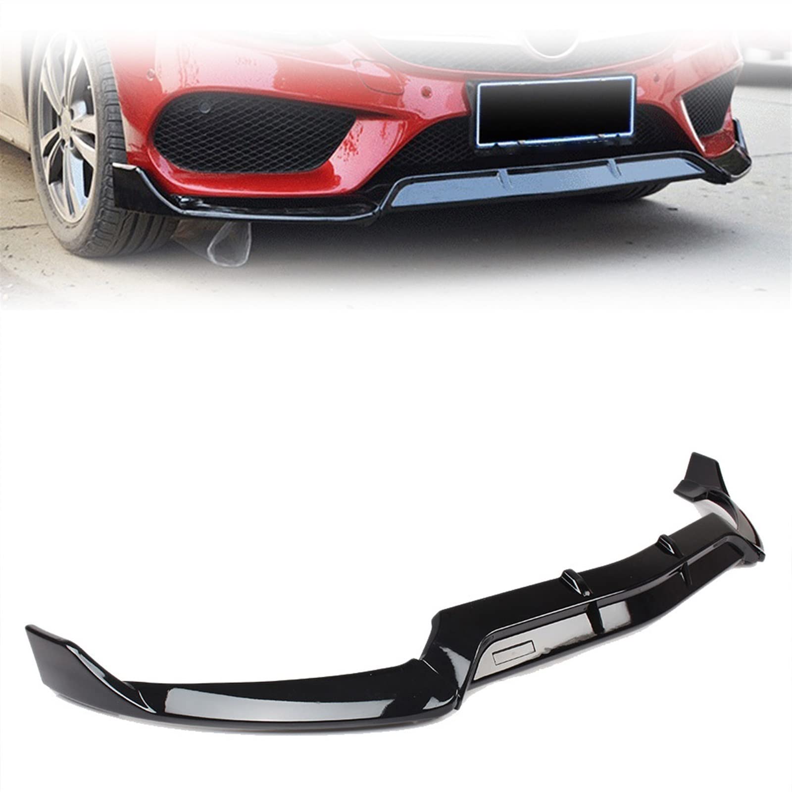 Lame spoiler avant W205 ABS noir brillant diffuseur de carrosserie haut de gamme