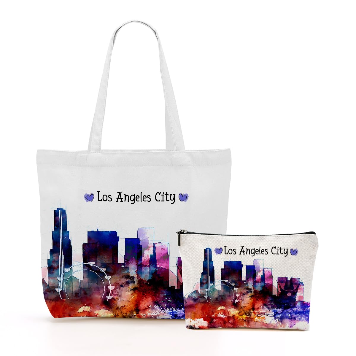 EIXU Paris Chicago Nashville New York Souvenir Canvas Tote Bag Sisters Gift Christmas Reusable Shopping Bag Cosmetic Bag