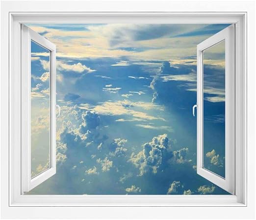 Amazon 空の装飾 壁紙風景画 壁飾り絵 100x70 Cm 空と雲 壁紙ポスター ステッカー 飛行機の写真 ウォールステッカー オンライン通販