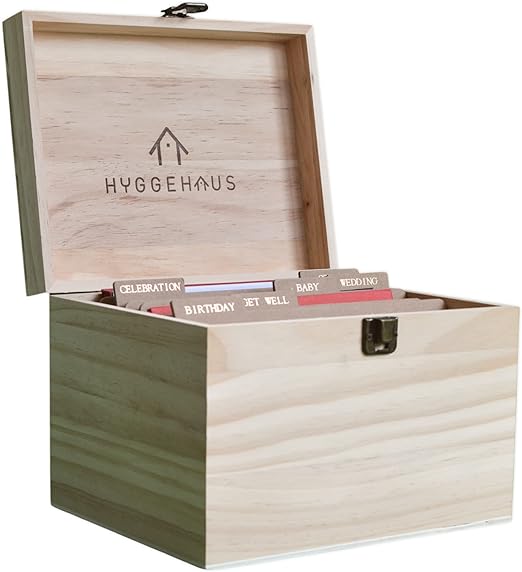 HYGGEHAUS Greeting Card Organizer Box with Dividers Photo