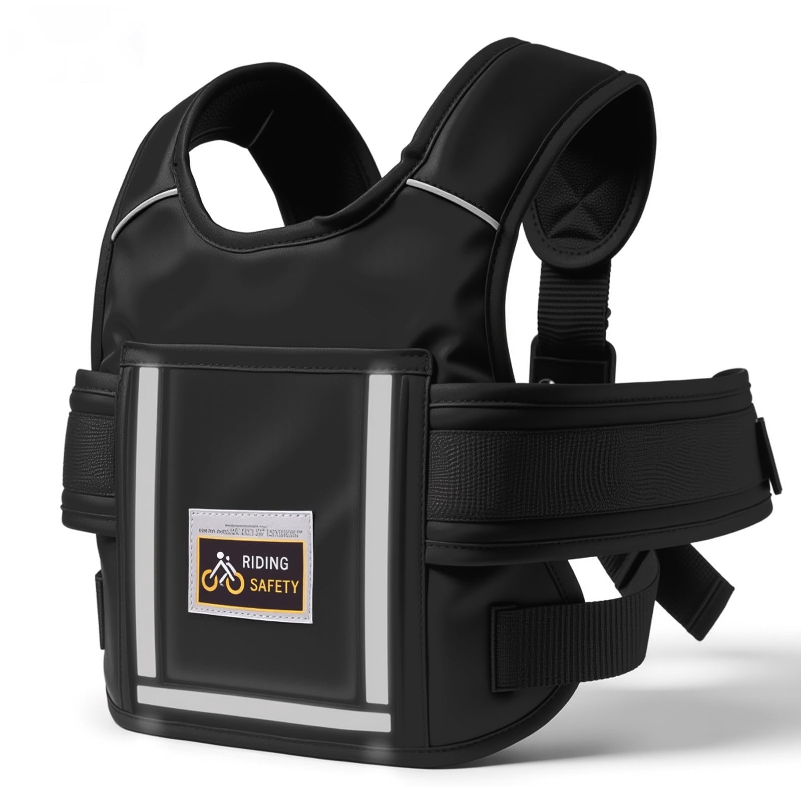 Harnais de Sécurité Moto Enfant Réglable avec Sac & Bandes Réfléchissantes, Ceinture Protection Moto Enfant Ajustable 2-15 Ans, Harnais Antichute pour Moto et Vélo Électrique
