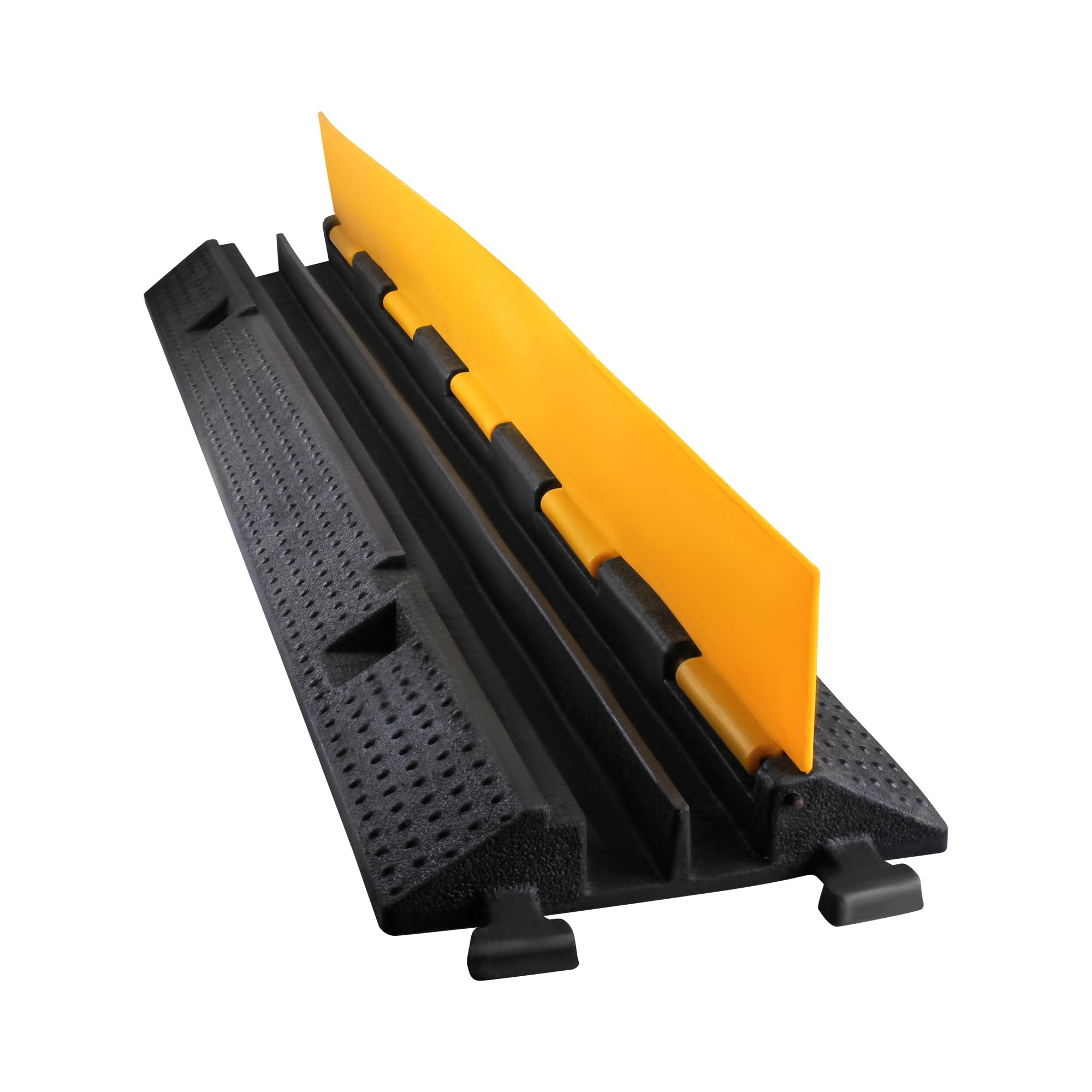 3 Stück Kabelbrücke 2 Kanal, Kabelschutzmatte 101 x 25 x 5 cm, Kabelbrücke, Überfahrschutz für Kabel, Auffahrtrampe Ideal für Parkplätze Lagerhallen Baustellen