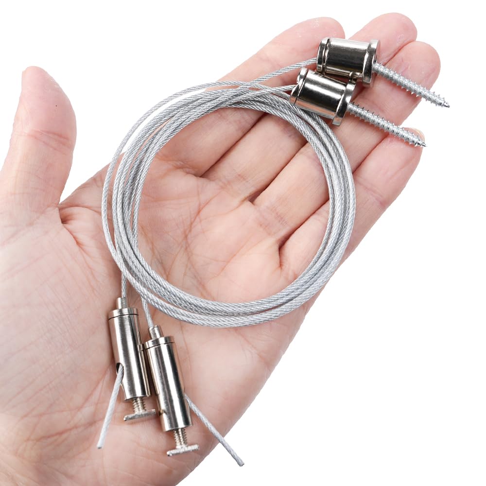 Ceiling Hanging Wire Cable Kit, 8 Sets LED Light Fixtures Hanging System Kit, Aquarium Light Hanging Kit, Adjustable Wire Rope for Panel, Pendant, Chandelier, Suspension Light Fixture — Amazon image 7