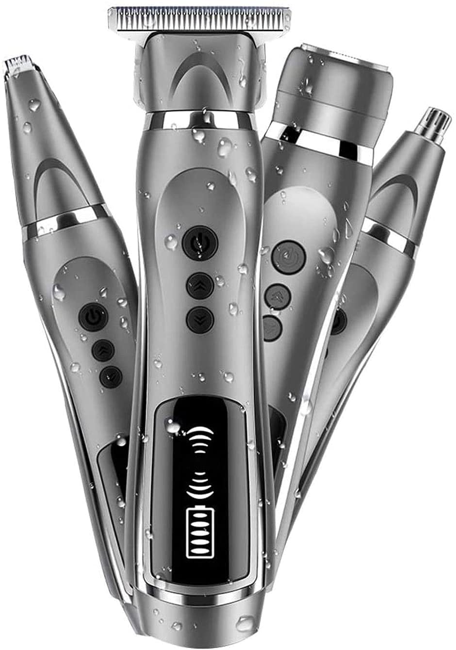 KouRy Nose Hair Trimmer USB Rechargeable Ear and Nose Hair Trimmer 4 in 1 Mens Grooming Kit with