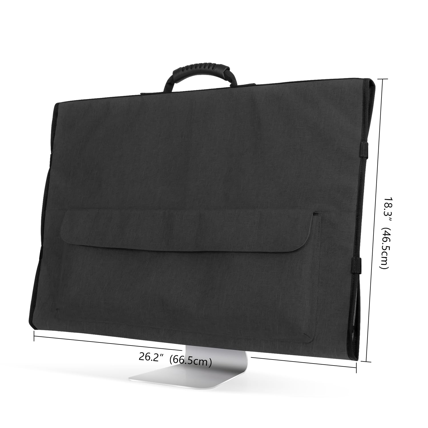 CURMIO Tragetasche für Apple 27" iMac, Schutzhülle für Apple IMAC 27 Zoll Display, Reisetasche mit Gummigriff für 27" iMac Bildschirm und Zubehör, Patent Angemeldet, (NUR MIT Tasche), Schwarz