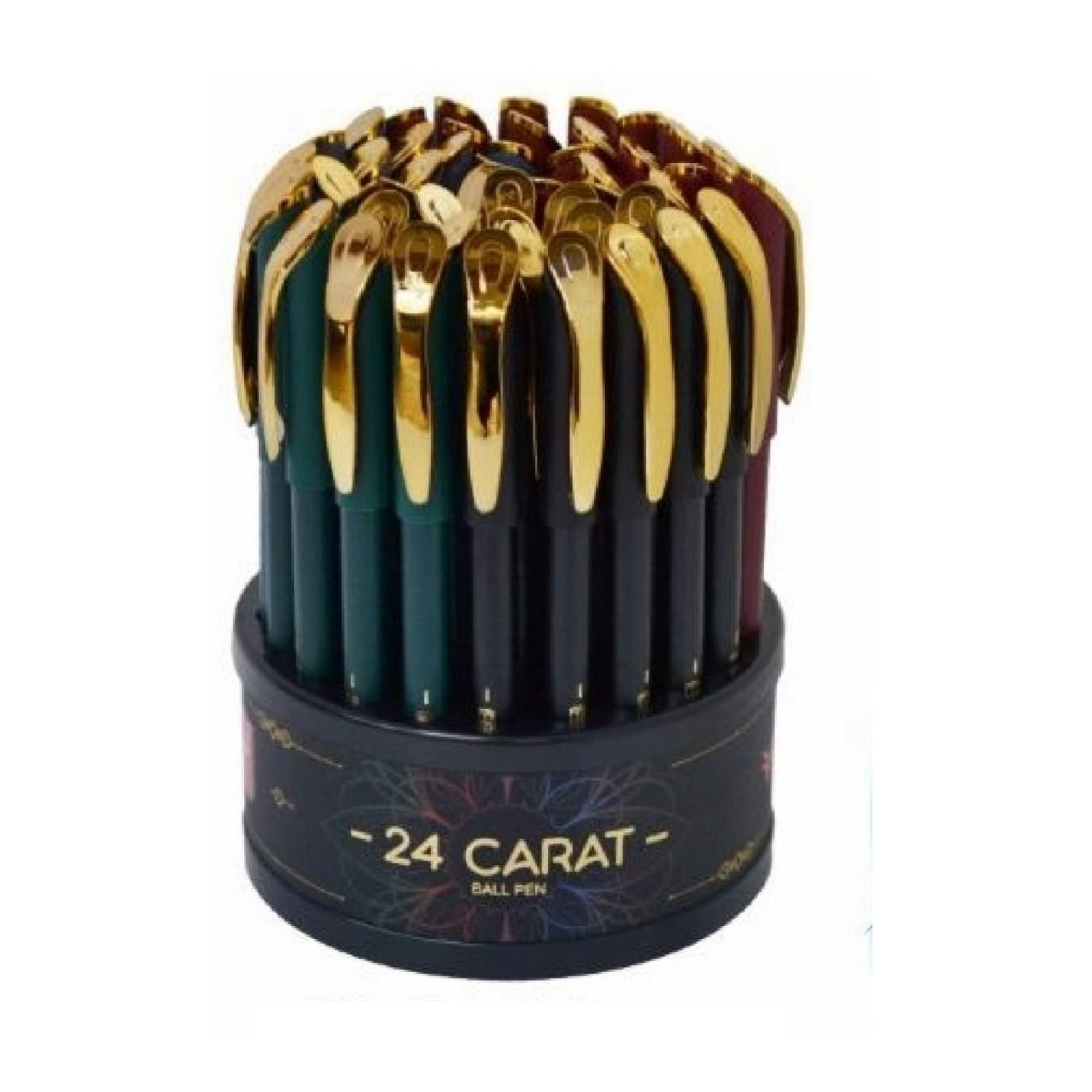 FLAIR 24 Carat Ball Pen Tumbler Set | Smooth Ink Flow System | Elegent Looks with Smudge Free Writing Experience | Blue Ink, Pack of 50 Pens