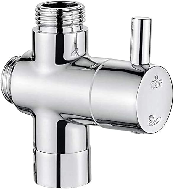 Ibergrif M92201 3 Way Shower Arm Diverter Valve Component, Brass Bathroom Universal Shower Head Splitter Inlet(G3/4) and Two Outlets(G3/4 & G1/2) for Hand Held Showerhead & Fixed Spray Head, Chrome