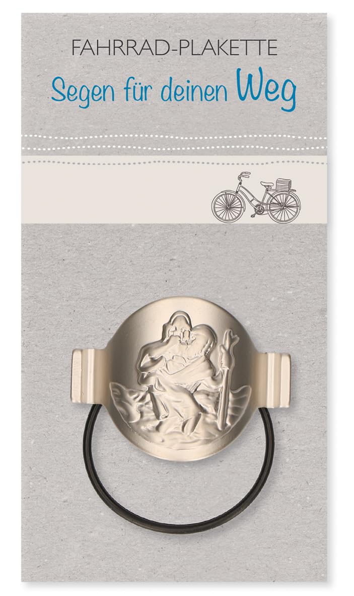 Butzon & Bercker Fahrradplakette Christophorus – Schutzengel Geschenk für Kinder & Erwachsene – Metallplakette christlich zum Befestigen am Fahrrad – Einschulung, Kommunion, Weihnachten
