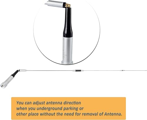 Miniatura 3 de HYS Amateur VHF/UHF antena de radio móvil, 42.7 pulgadas, transceptor FM UHF antena macho para 6.6 ft 27.6 in 144 Mhz/430 Mhz de banda dual portátil