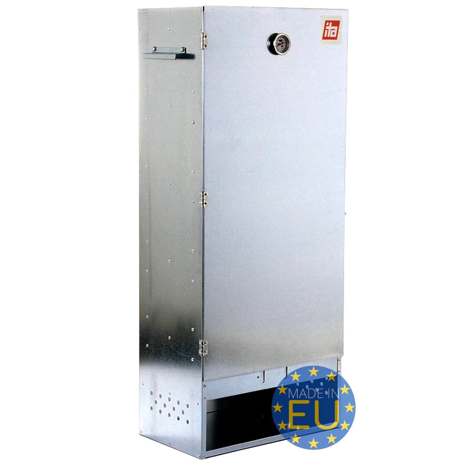 ITA Fumoir 7004 111x29x47 cm - Armoire de fumage premium avec thermomètre et accessoires - Métal galvanisé, Résistant à la corrosion, Durable - Fumoir pour viande, poisson, fromage