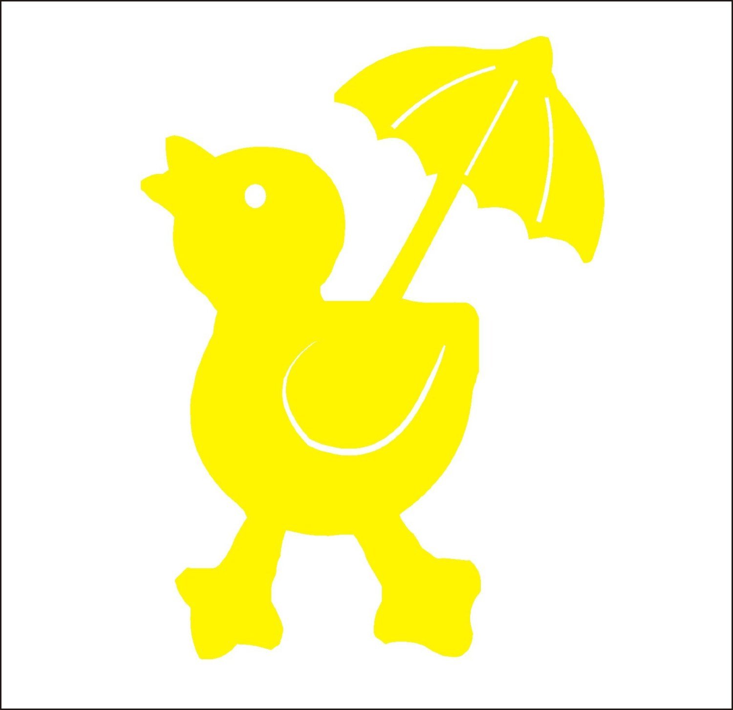 Intercoat 10 x Duck with umbrella Tile transfer stickers kitchen bathroom. (SILVER, 80mm)