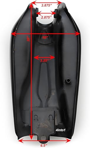 Miniatura 7 de The San Bruno Cafe Racer Tanque de gasolina - Negro - Depósito de gasolina y combustible para motocicleta de 2.4 galones 9L