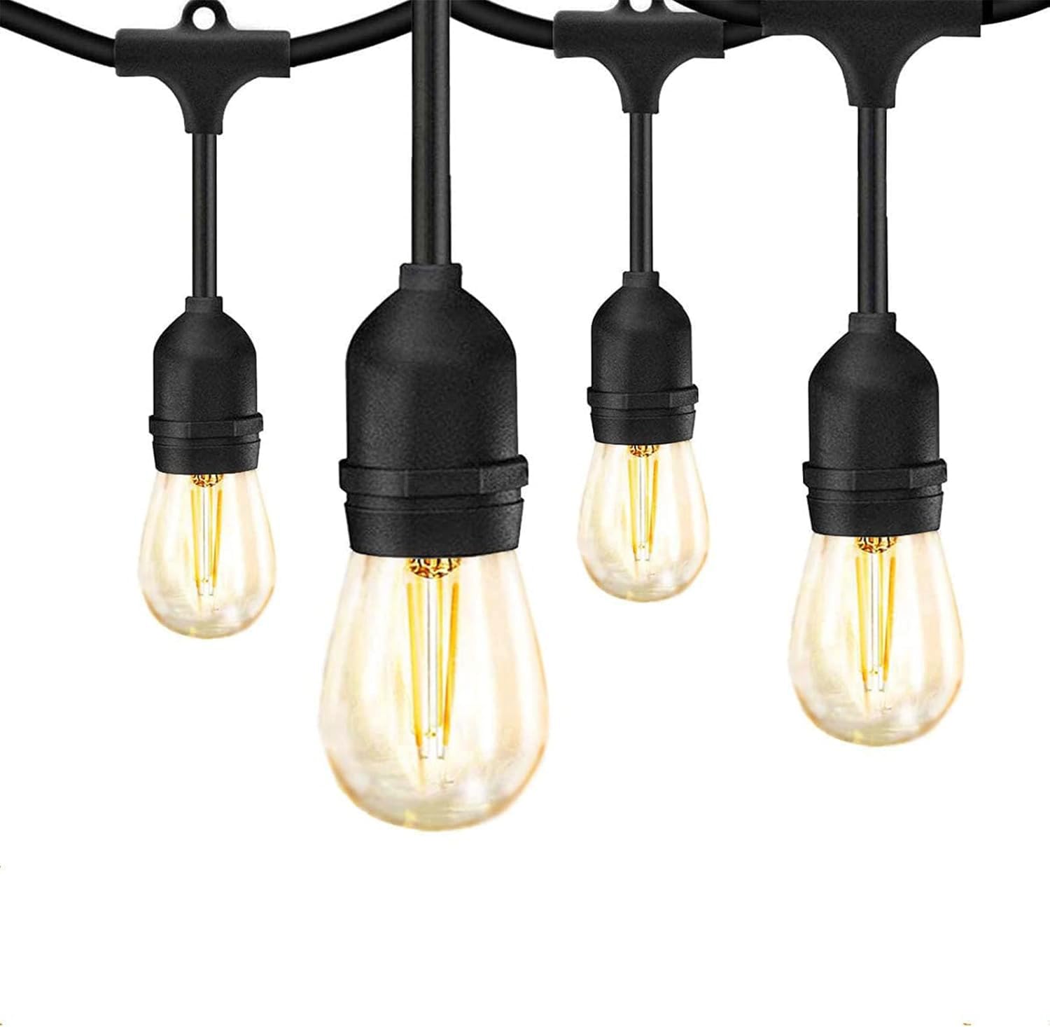 Dotrvmp S14 String Lights Main Powered 48FT 2W LED Outdoor Festoon Lights IP65 Waterproof Connectable Shatterproof