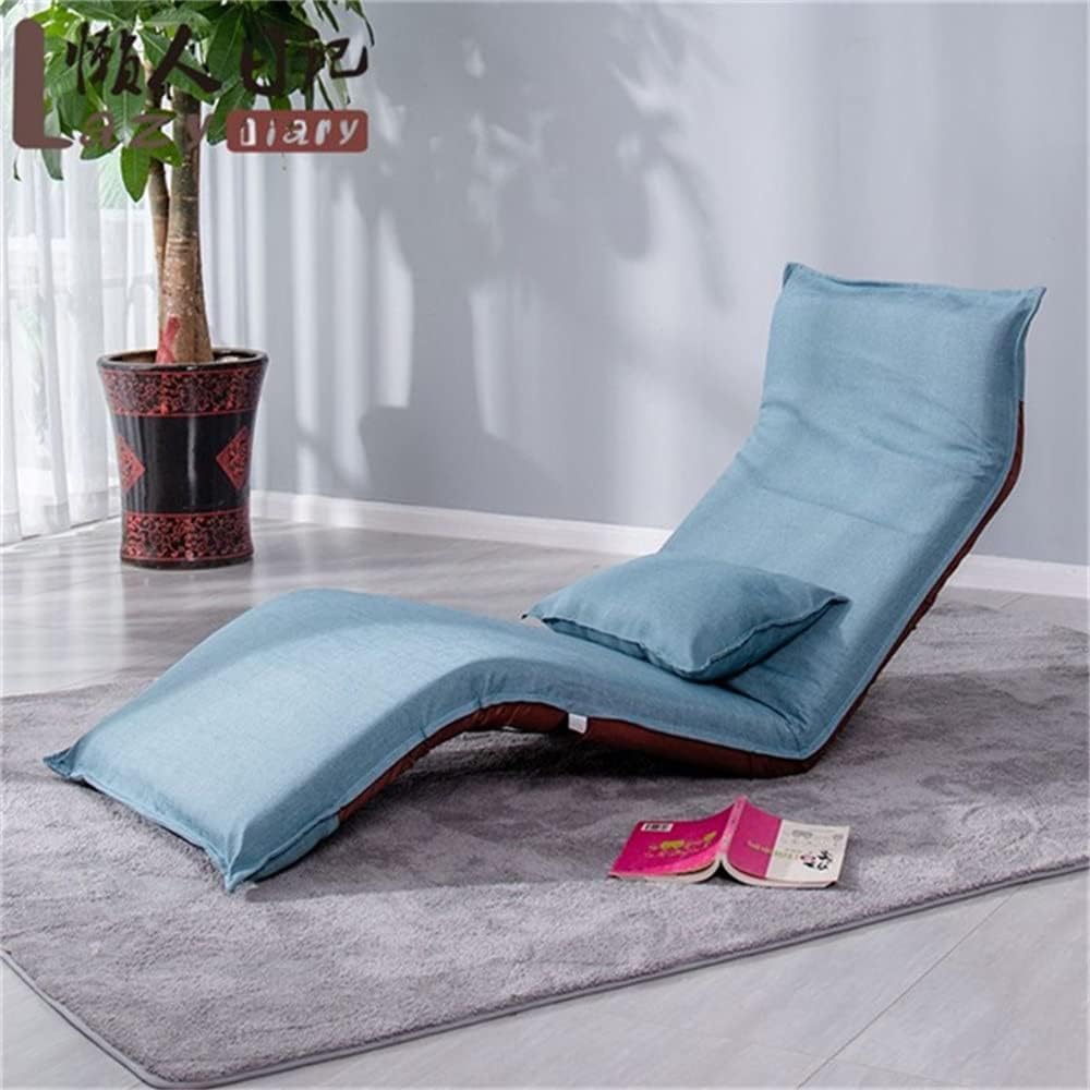 Sofa Bed Lounge Chair Living Room Furniture Floor Seating Adjustable Foldable Upholstered Folding Lounger (D 180x65cm)