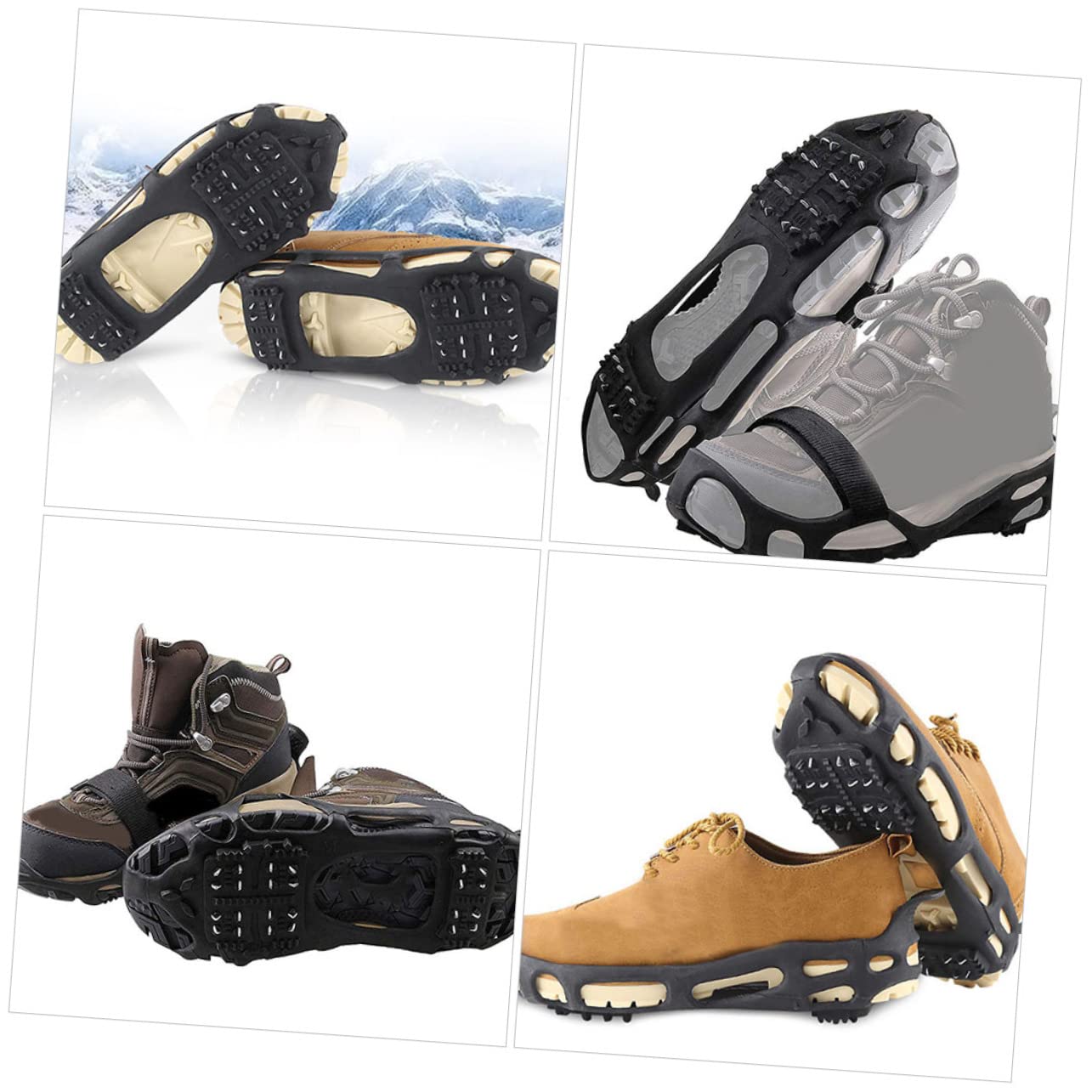 COSMEVIVI Snow Shoes Ice Grippers Anti-Slip Cleats for Snow Ice Hiking Climbing TPE Material Easy to Wear