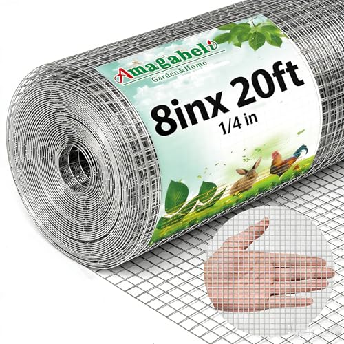 Amagabeli Hardware Cloth 8 inch x 20 ft 1/4 Inch Galvanized