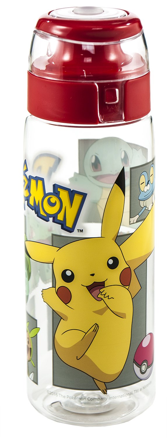 25-oz Pokemon Water Bottle with Flip-Top Cap & Carrying Loop- by Zak!, BPA-Free and Break Resistant (Pikachu)