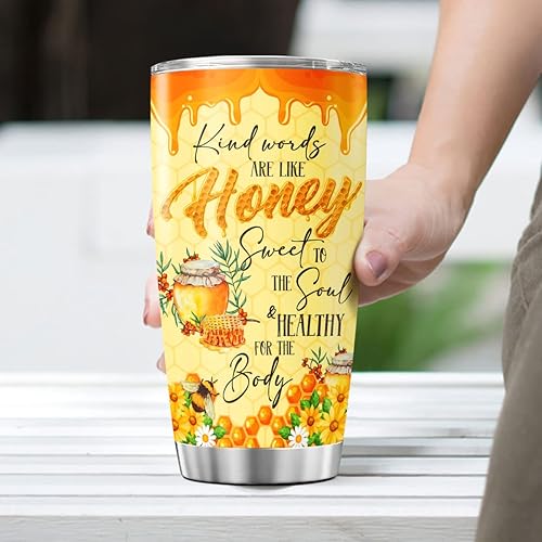 Miniatura 4 de CUBICER Vaso de café de abeja de miel con tapa, lindo regalo de cumpleaños para mujeres, niñas, mamá, amantes de los animales, hermanas, vasos de