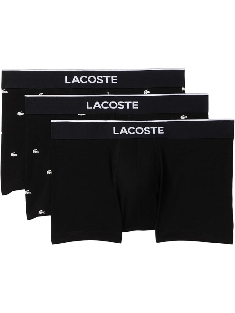 Black Lacoste 3-pack Printed Stretch Trunks