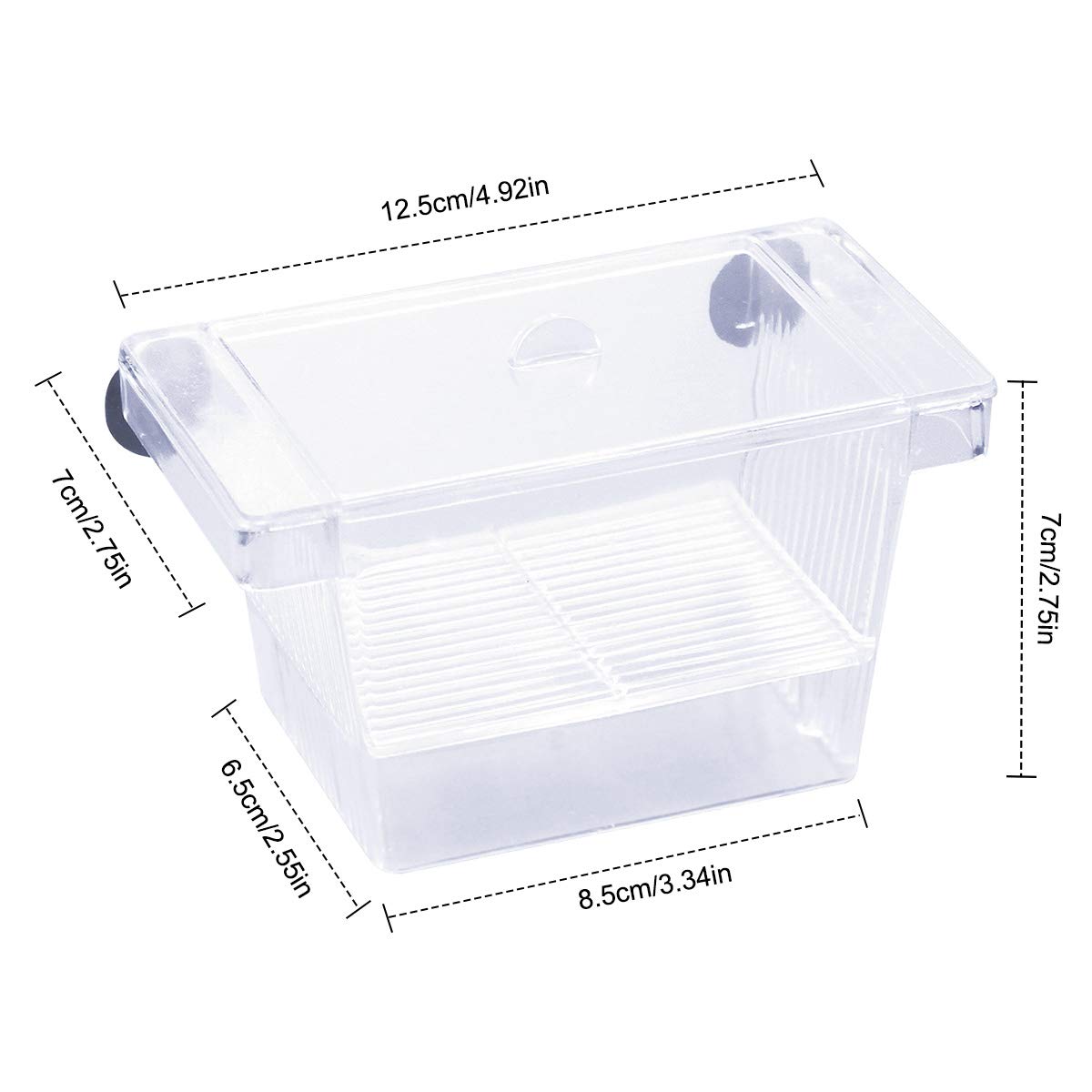 Kissral Fish Breeding Box Baby Fish Hatchery with Lid Transparent