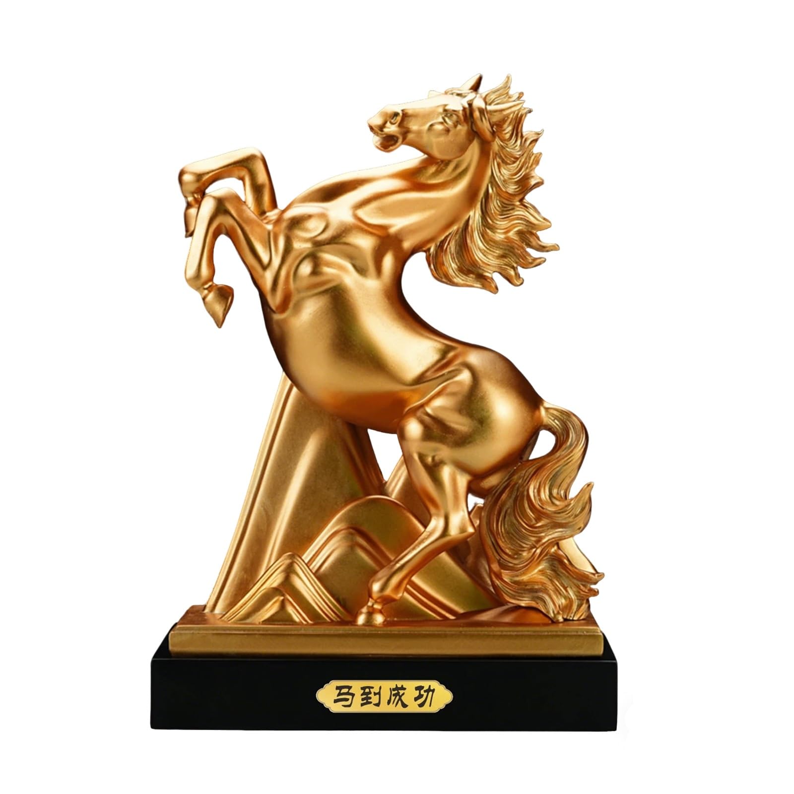 ZłOta Statua Konia Feng Shui, żYwiczna Figurka Konia Hodowlanego ZapewniająCa Sukces, Dobrobyt, Ozdoba Zodiaku ZapewniająCa Bogactwo Zawodowe i SzczęśCie