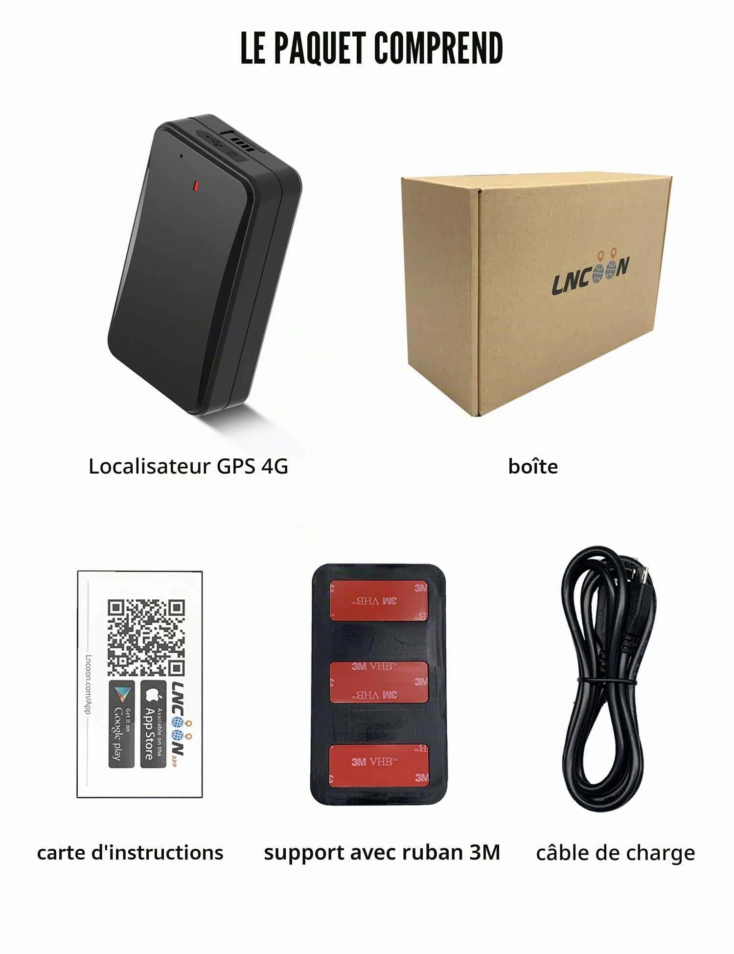 4G Traceur GPS, 10000 mAh Tracker pour Suivi de Longs Trajets, Traqueur Antivol, pour la Gestion des Véhicules et Le Suivi des Actifs - Abonnement Requis