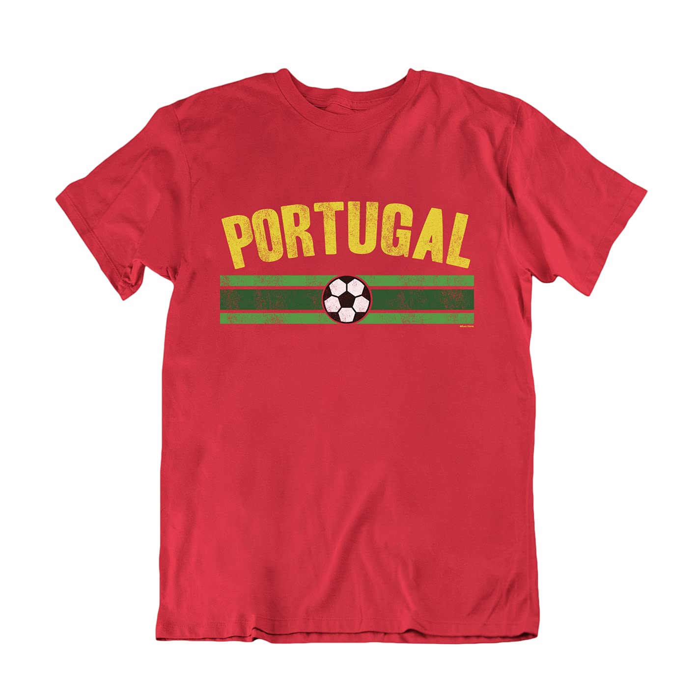 Boys or Girls Portugal 2022 Kids Football T-Shirt Distressed Country Strip Portuguese Euro Team Red