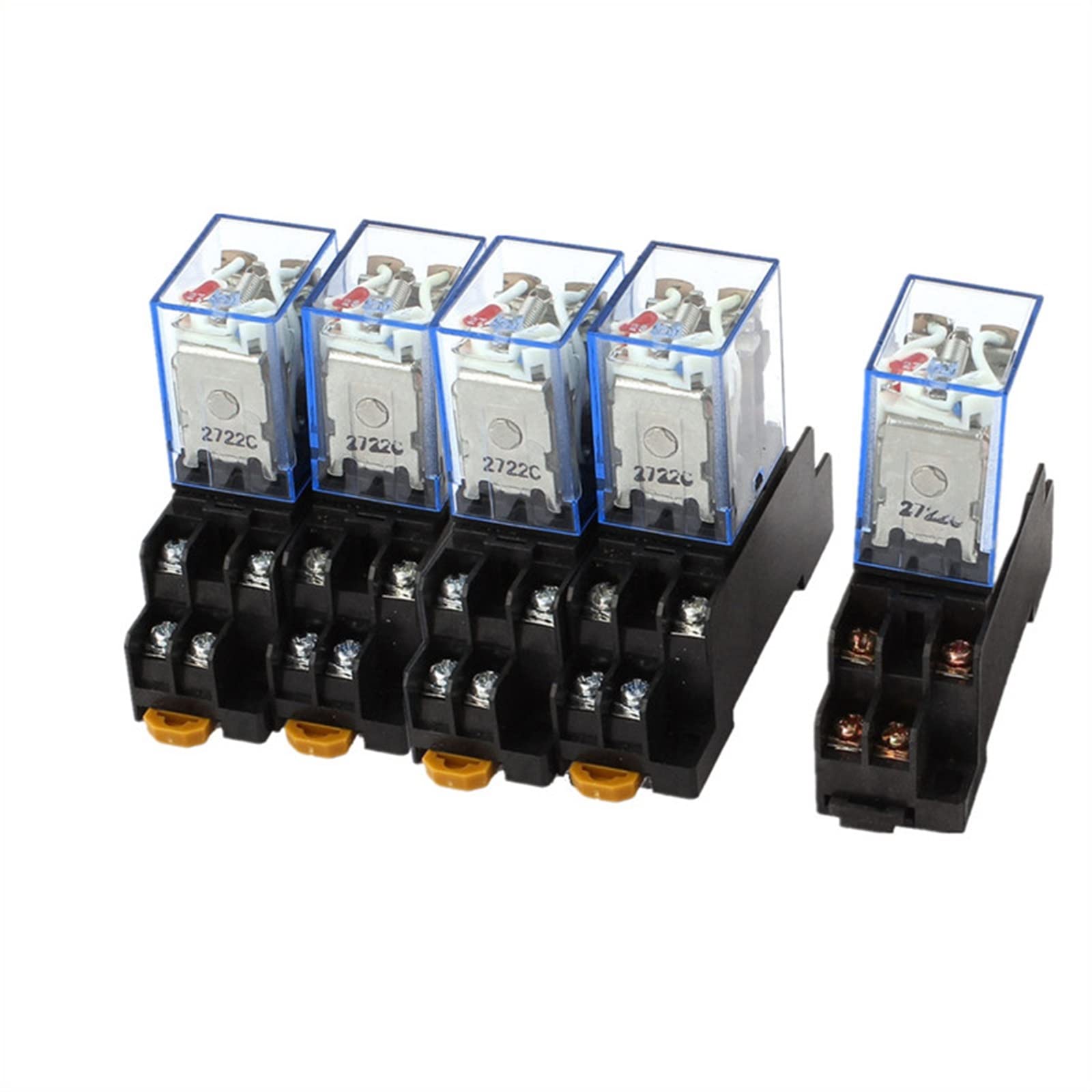 WBNFFUCYU 5PC 220V 10A Coil Power Relay DPDT LY2NJ HH62P HHC68A-2Z with Socket Base